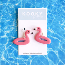 Load image into Gallery viewer, Flamingo Pool Floatie Earrings
