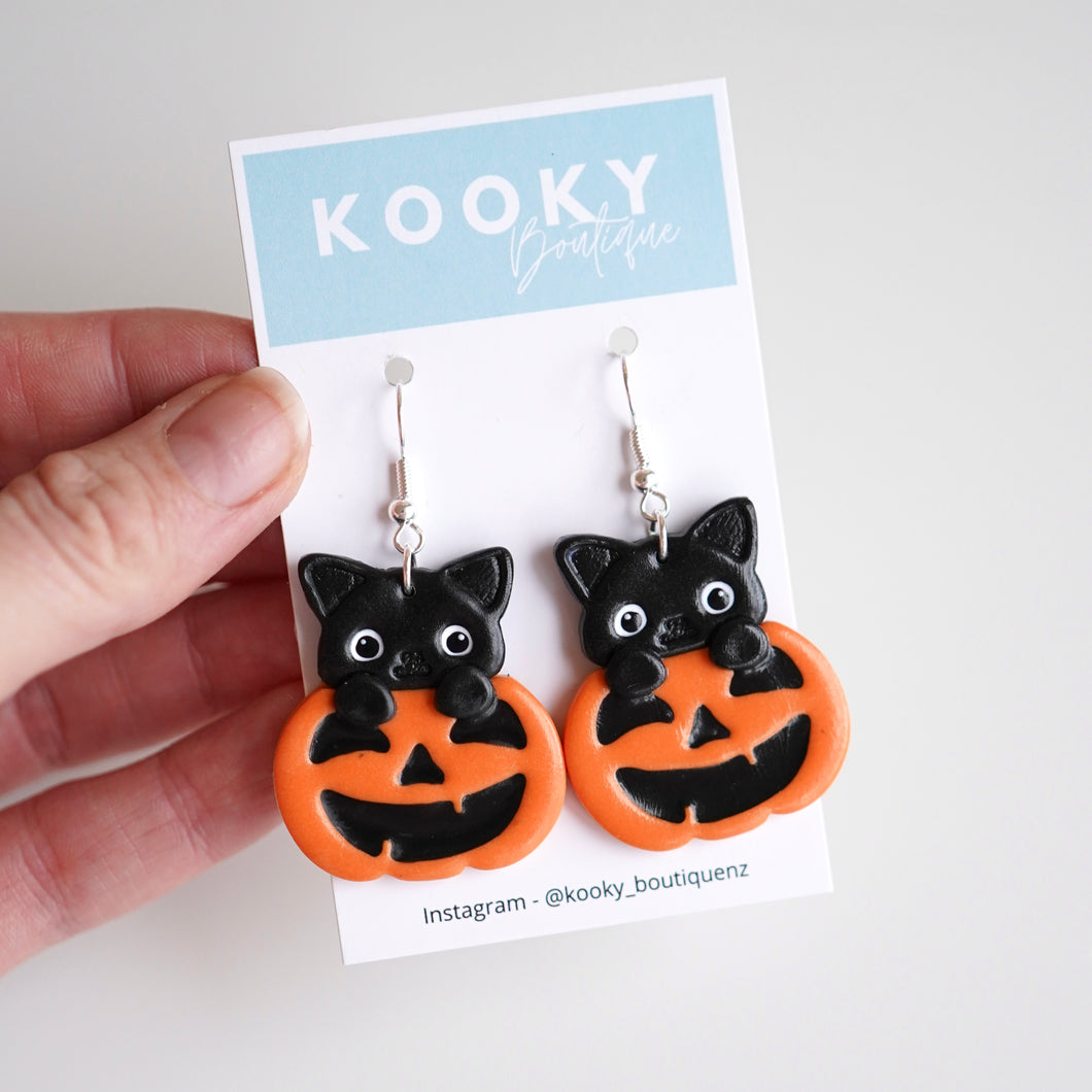 Pumpkin Cat Earrings