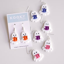Load image into Gallery viewer, Ghost Holding Pumpkin Earrings
