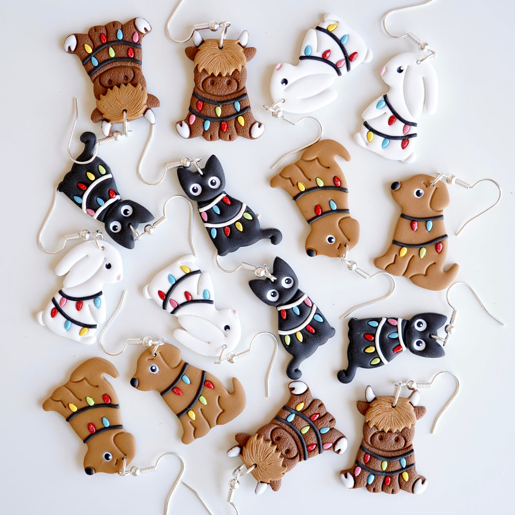 Christmas Light Animals Earrings