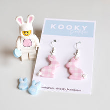 Load image into Gallery viewer, Gingham Bunny Earrings
