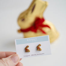 Load image into Gallery viewer, Gold Chocolate Bunny Earrings

