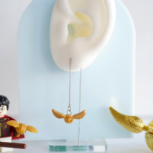 Load image into Gallery viewer, Golden Snitch &amp; Broomstick Earrings
