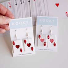 Load image into Gallery viewer, Ace Of Hearts Card Earrings
