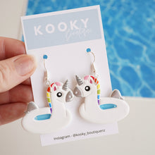 Load image into Gallery viewer, Unicorn Pool Floatie Earrings
