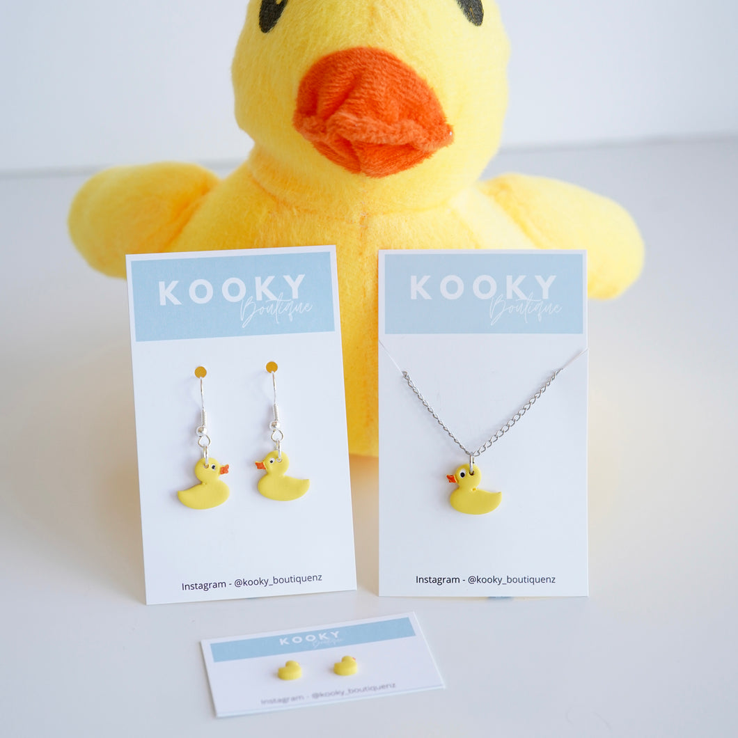 Duck Earrings & Necklace