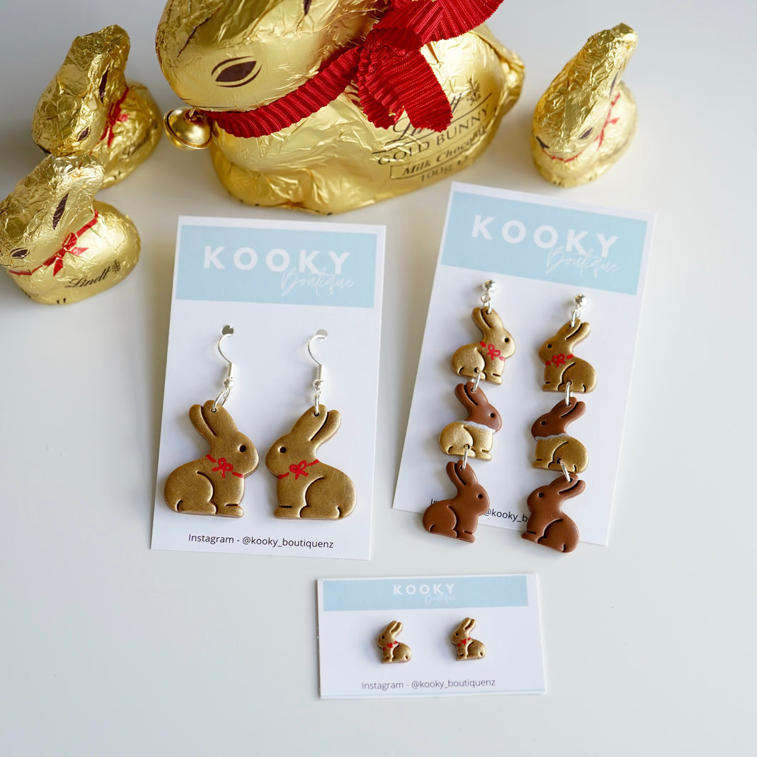 Gold Chocolate Bunny Earrings
