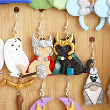 Load image into Gallery viewer, Thor &amp; Loki Cats Earrings
