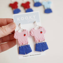 Load image into Gallery viewer, Summer T-shirt &amp; Shorts Earrings
