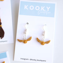 Load image into Gallery viewer, Golden Snitch &amp; Broomstick Earrings
