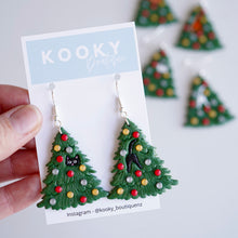 Load image into Gallery viewer, Cat in The Christmas Tree Earrings
