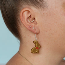 Load image into Gallery viewer, Gold Chocolate Bunny Earrings
