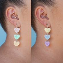 Load image into Gallery viewer, Conversation Heart 3 Drop Earrings
