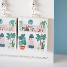 Load image into Gallery viewer, Embrace Yor Inner Plant Lady Book Earrings
