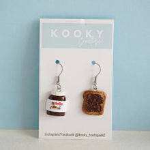 Load image into Gallery viewer, Nutella Jar and Toast Earrings
