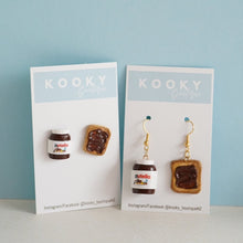 Load image into Gallery viewer, Nutella Jar and Toast Earrings
