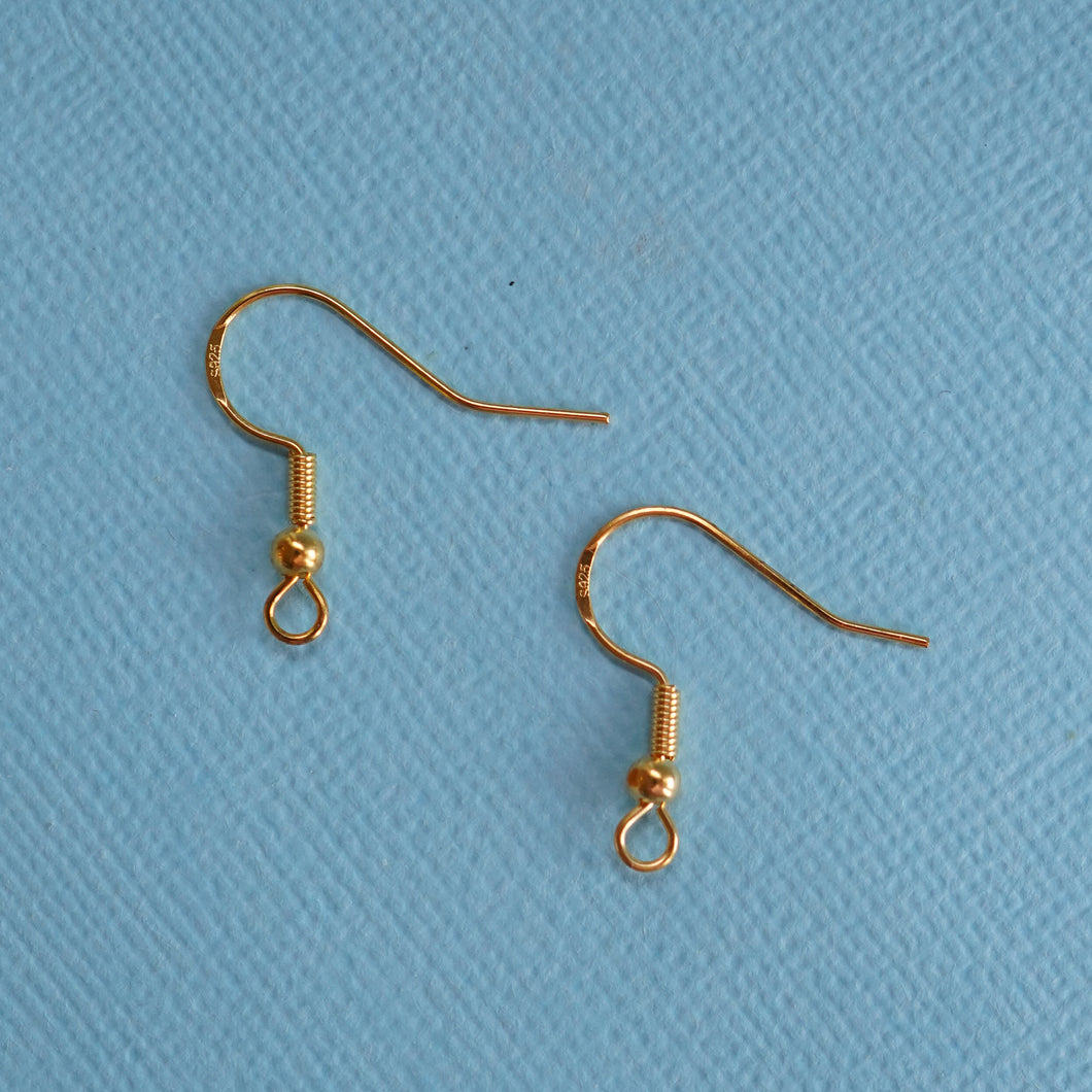 925 Sterling Silver Hooks - Gold or Silver