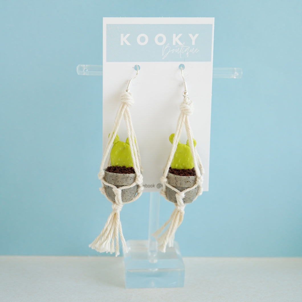 hanging succulent earrings Cactus Hanging Plant Earrings – Kooky Boutique NZ