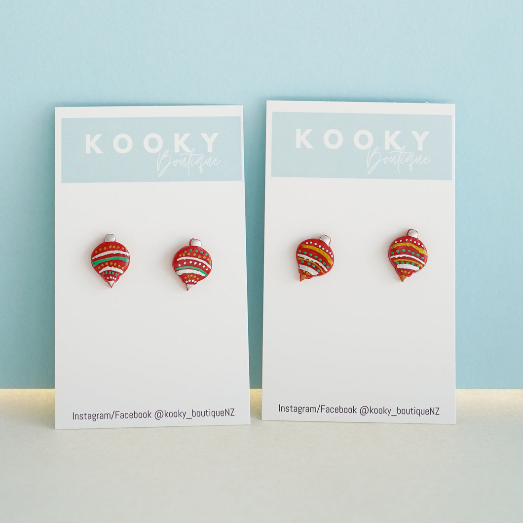 Red Bauble Studs