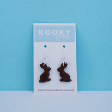 Load image into Gallery viewer, Chocolate Bunny Earrings
