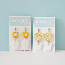 Load image into Gallery viewer, Sunflower Pot Plant Earrings
