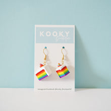 Load image into Gallery viewer, Rainbow Cake Hanging Earrings
