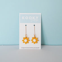 Load image into Gallery viewer, Single Sunflower Thread Earrings
