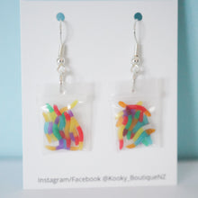 Load image into Gallery viewer, Gummy Worm Lolly Bag Earrings
