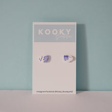 Load image into Gallery viewer, Blue Leaf Coffee Cup Earrings
