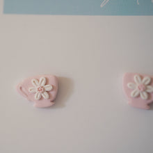 Load image into Gallery viewer, Pink Flower Cup Earrings
