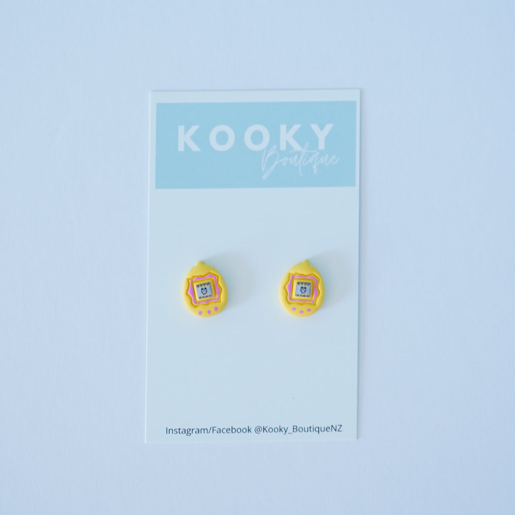 Tamagotchi Earrings - Pink/Blue or Yellow