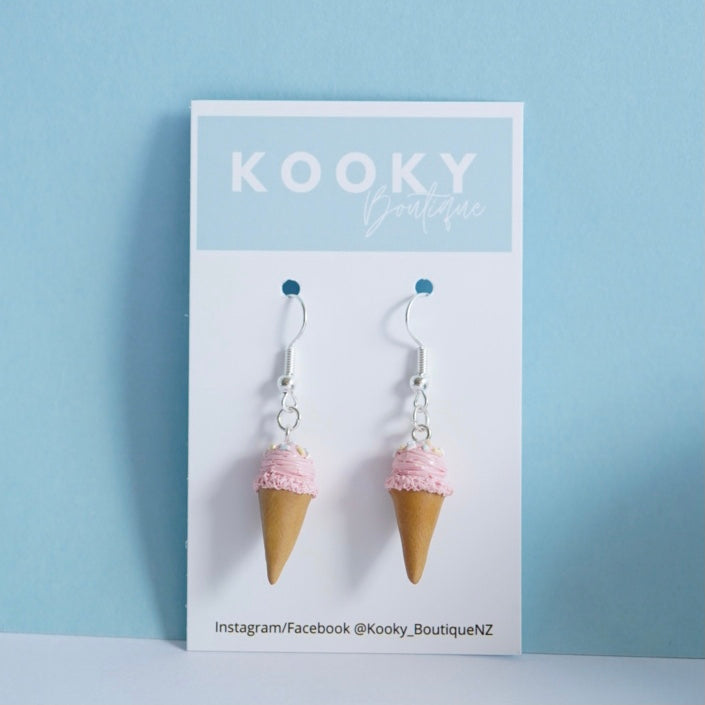 Small Single Scoop Ice Cream Earrings