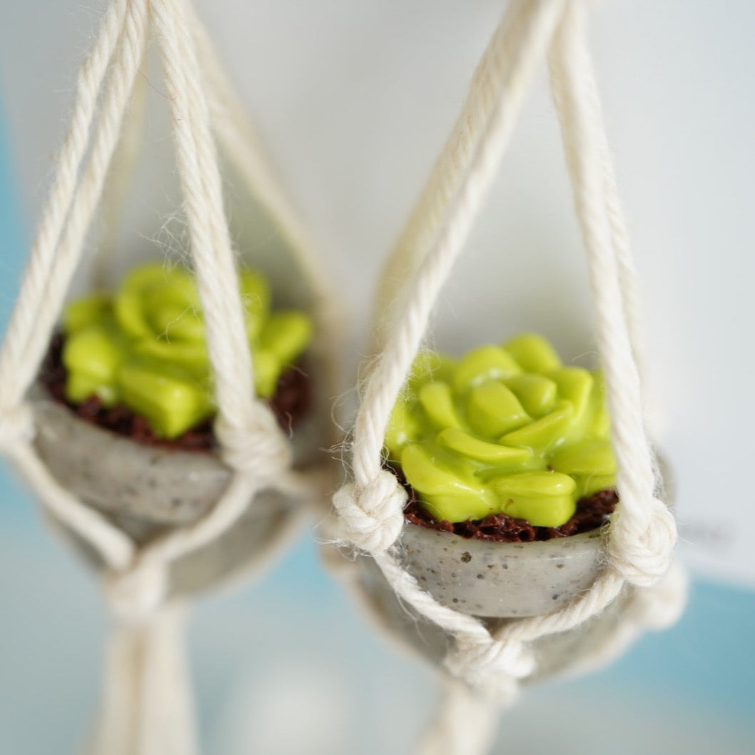 Succulent Hanging Plant Earrings – Kooky Boutique NZ